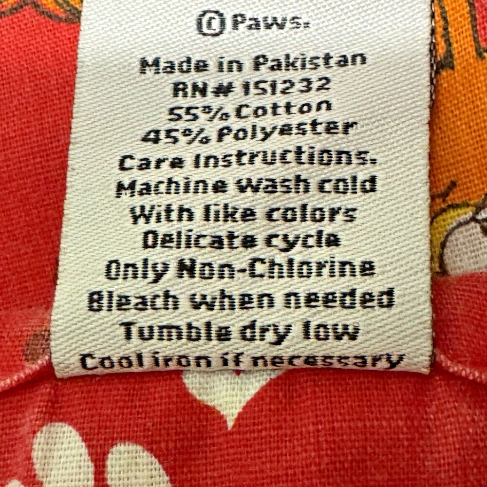 Garfield & Friends Paws Women L Medical Scrub Top Red Wrap Style Tie Back Pocket - Picture 9 of 9